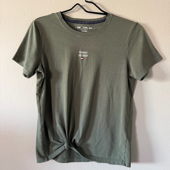 Tommy Hilfiger Tops - Tommy Hilfiger Sport Army Green Cotton Blend Logo Tee Size S